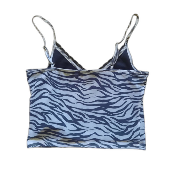 Hollister Zebra Cropped Tank Y2K Size Medium - Picture 2 of 4